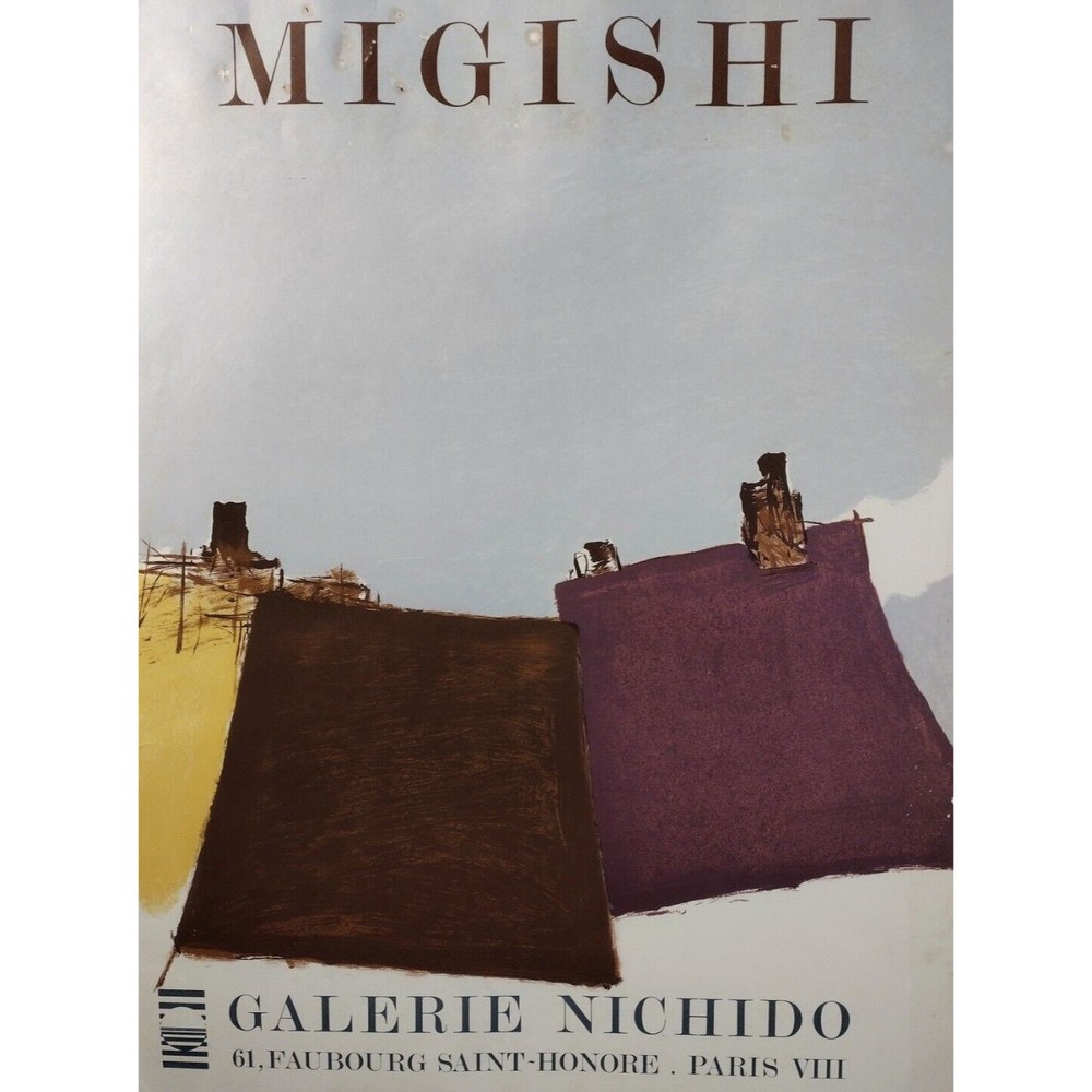 Setsuko Migishi Exhibition Advertisement Poster Galerie Nichido Paris Vintage